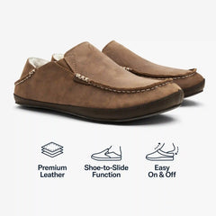 Moloā Slipper - Toffee / Dark Wood
